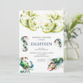 Boule de fruits de mer 18e anniversaire Invitation (Debout devant)