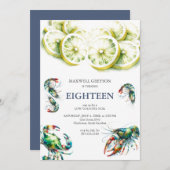 Boule de fruits de mer 18e anniversaire Invitation (Devant / Derrière)