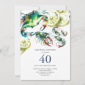 Boule de fruits de mer 40e anniversaire Invitation (Devant)