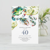 Boule de fruits de mer 40e anniversaire Invitation (Debout devant)
