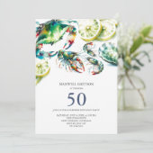 Boule de fruits de mer 50e anniversaire Invitation (Debout devant)