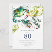 Boule de fruits de mer 80e anniversaire Invitation (Devant)