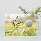 Boule de golf et Carte de remerciements verte en f (Debout devant)