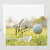 Boule de golf et Carte de remerciements verte en f (Devant / Derrière)