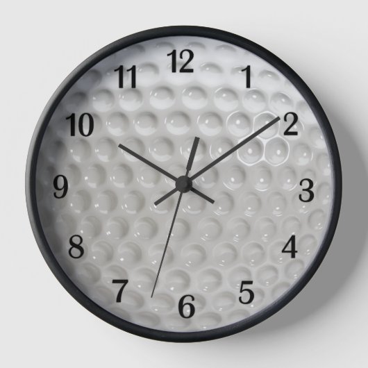 Boule de golf Horloge murale avec chiffres noirs (Recto)
