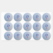 Boule de golf sur mesure Monogrammes Étiquettes (Feuille)
