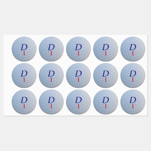 Boule de golf sur mesure Monogrammes Étiquettes (Feuille)