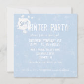 Boule De Neige Splat ! Invitation du parti (Dos)