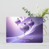 Boule de Noël décorative violette Carte de vacance (Debout devant)