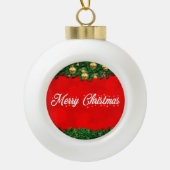 Boule de Noël en céramique rouge (Devant)