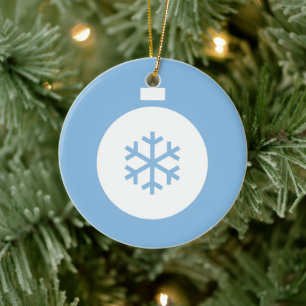 Boule de Noël Ornement en céramique bleue
