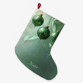 Boule de Noël verte Chaussette de fête (Devant (Accrochage))