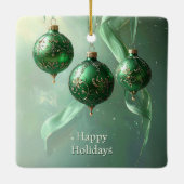 Boule de Noël verte décoration de fêtes (Dos)