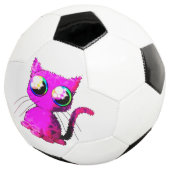 Boule de soccer avec chatte kawaii rose bouclé (3/4)
