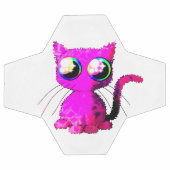 Boule de soccer avec chatte kawaii rose bouclé (Plat)