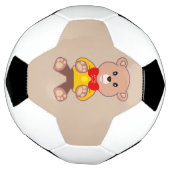 Boule de soccer beige mignonne Bowtie Teddy Bear (Tourné)