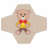Boule de soccer beige mignonne Bowtie Teddy Bear (Plat)