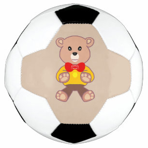 Boule de soccer beige mignonne Bowtie Teddy Bear