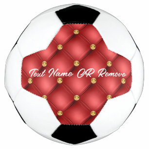 Boule de soccer de texte personnalisé en or rouge