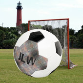 Boule de soccer en brique À damiers gris
