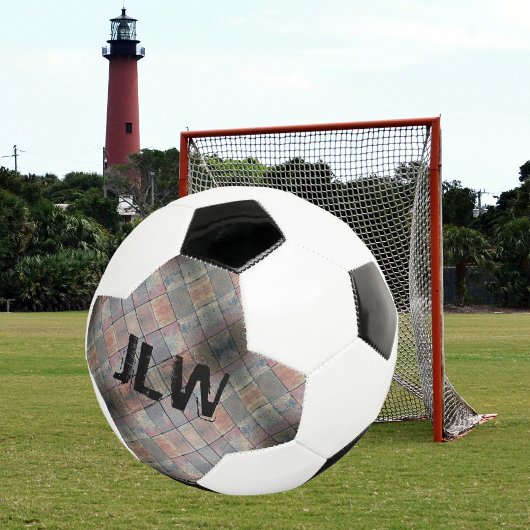 Boule de soccer en brique À damiers gris