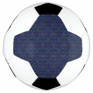 Boule de soccer géométrique bleu foncé