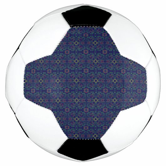 Boule de soccer géométrique bleu foncé (Devant)