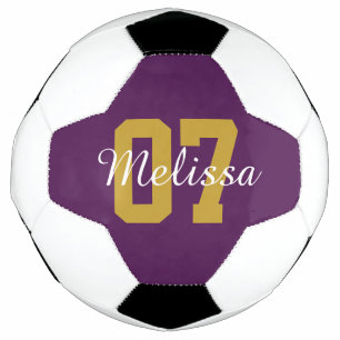 Boule de soccer mignon personnalisée violet