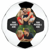 Boule de soccer personnalisée 2 messages photo (Devant)