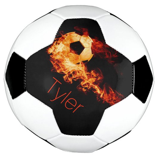 Boule de soccer personnalisée avec flammes (Tourné)