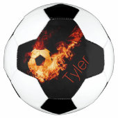 Boule de soccer personnalisée avec flammes (Devant)