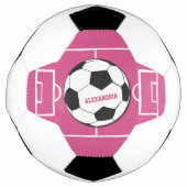 Boule de soccer personnalisée et rose de champ (Devant)