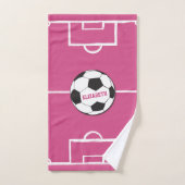 Boule de soccer personnalisée et rose de champ (Serviette à main)