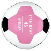 Boule de soccer rose personnalisée avec le nom de  (Tourné)