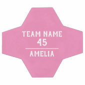 Boule de soccer rose personnalisée avec le nom de  (Plat)