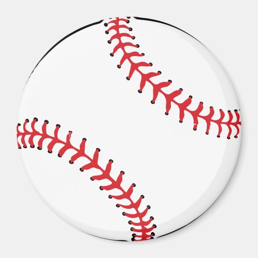 Boule de soccer Rouge & Blanc Magnet (Devant)