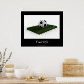 Boule de soccer sur le terrain de pelouse - Poster (Cuisine)