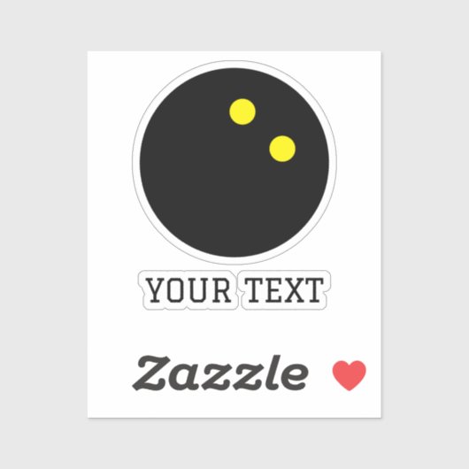 Boule de squash double point stickers vinyle perso (Feuille)