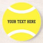 Boule de tennis jaune coutume dessous de verre ron (Devant)