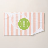 Boule de tennis vert moderne Pink Nom (Serviette à main)