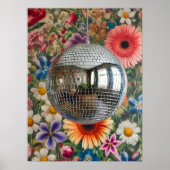 Boule Disco Art Floral Murale Affiche Rétro Maxima (Devant)