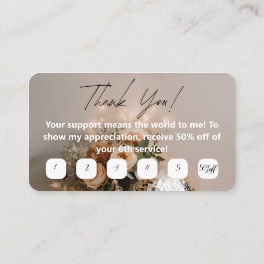 Boule Disco | Boho Florals | Carte de fidélité (Dos)