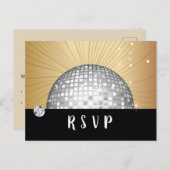Boule Disco, danse, or Carte postale RSVP (Devant / Derrière)