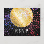Boule Disco, danse, or Carte postale RSVP (Devant)