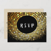 Boule Disco, danse, or Carte postale RSVP (Devant / Derrière)