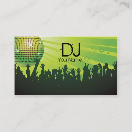 Boule Disco -DJ Carte de visite-green (Devant)