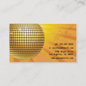 Boule Disco - DJ jaune Carte de visite (Dos)