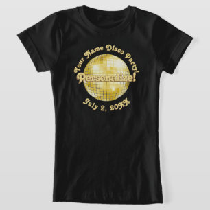 Boule Disco Gold Retro PERSONNALISÉE T-shirt