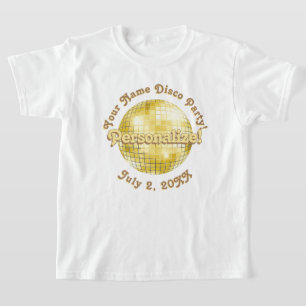 Boule Disco Gold Retro PERSONNALISÉE T-shirt