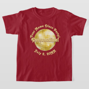 Boule Disco Gold Retro PERSONNALISÉE T-shirt